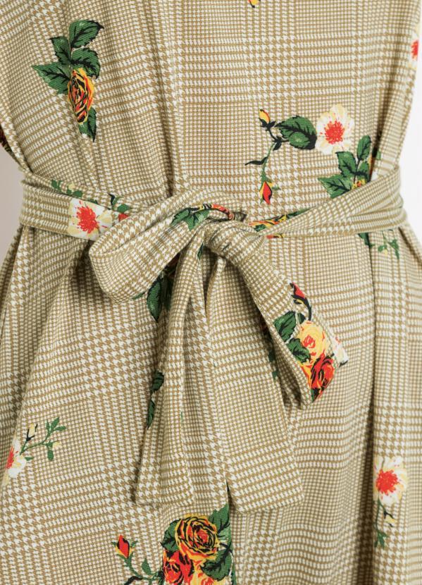 Outlet - Macacão Pantacourt com Faixa Xadrez e Floral 3