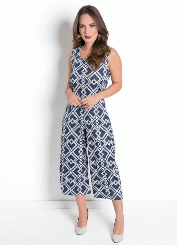 Moda Pop - Macacão Pantacourt Geométrico