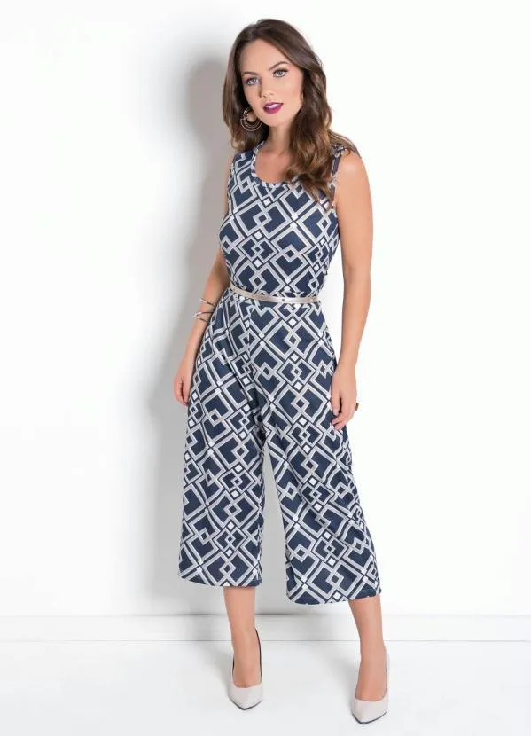 Moda Pop - Macacão Pantacourt Geométrico 3