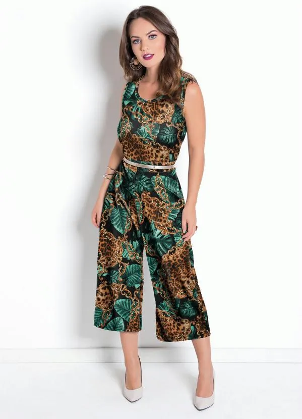 Moda Pop - Macacão Pantacourt Mix Preto