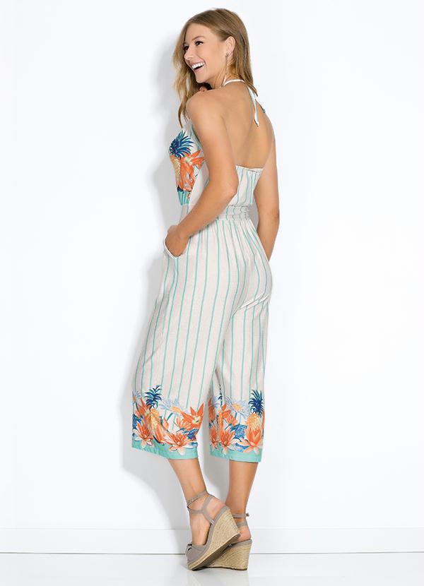 Quintess - Macacão Pantacourt Tropical Frente Única 2