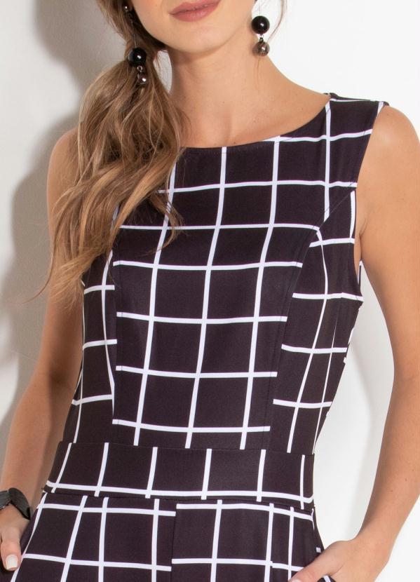 Quintess - Macacão Pantacourt Xadrez Xadrez Preto Quintess 4