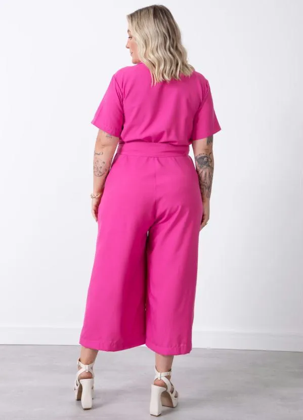 Quintess - Macacão Pink Decote Transpassado 6