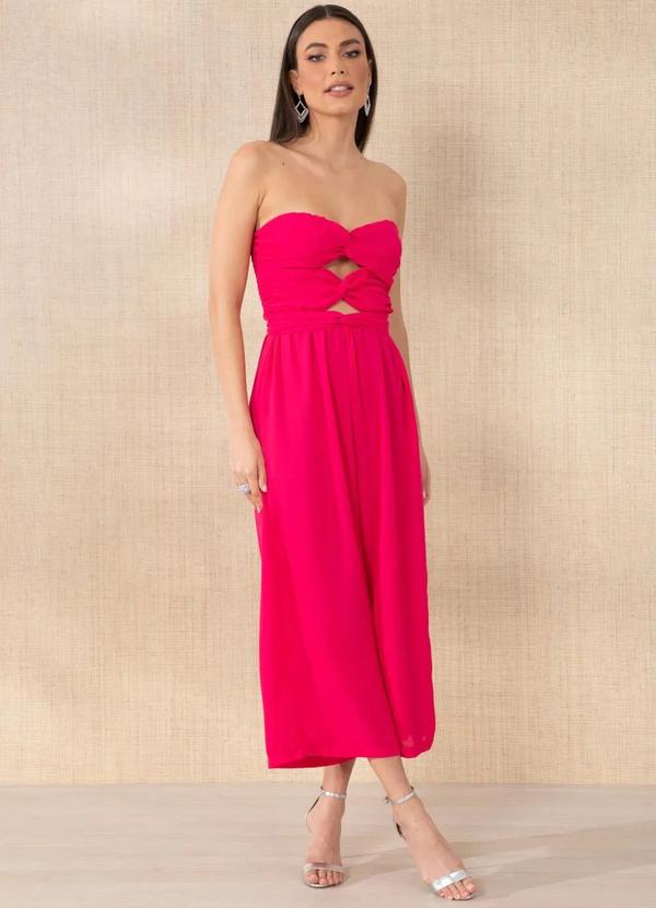 Queima Estoque - Macacão Pink sem Alça  com Vazados 3