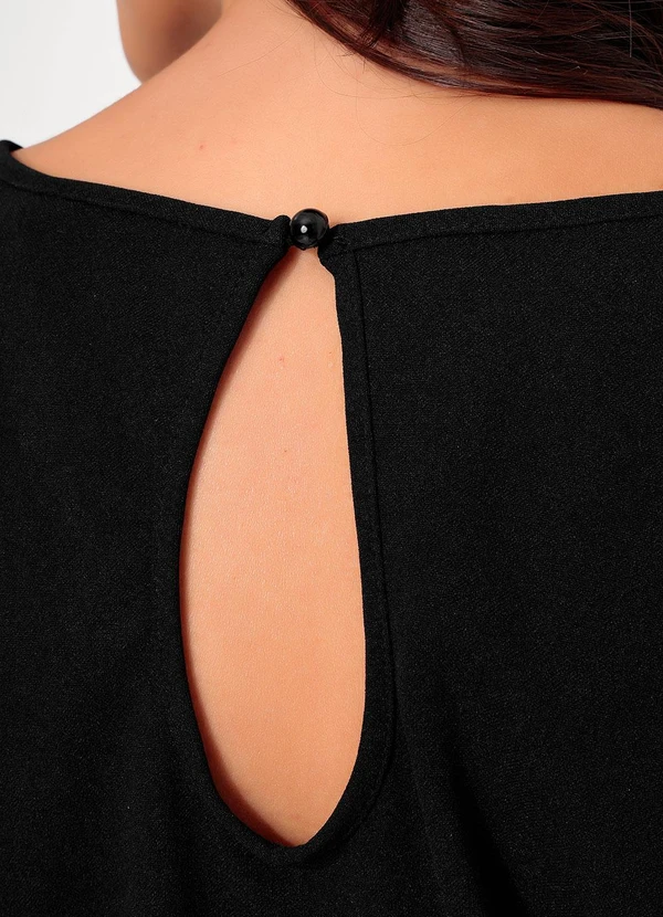 Quintess - Macacão Preto em Malha Crepe 9