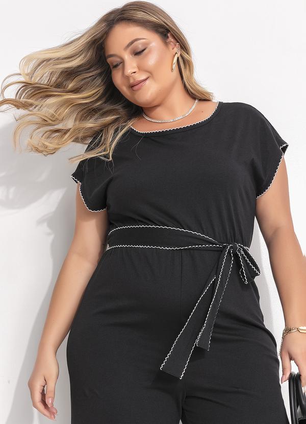 Quintess - Macacão Preto em Malha de Algodão 11