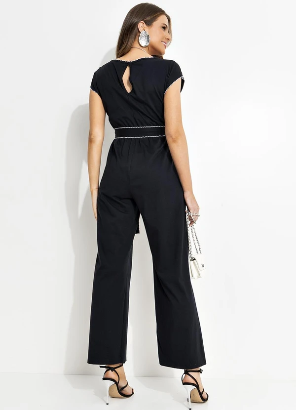 Quintess - Macacão Preto em Malha de Algodão 2