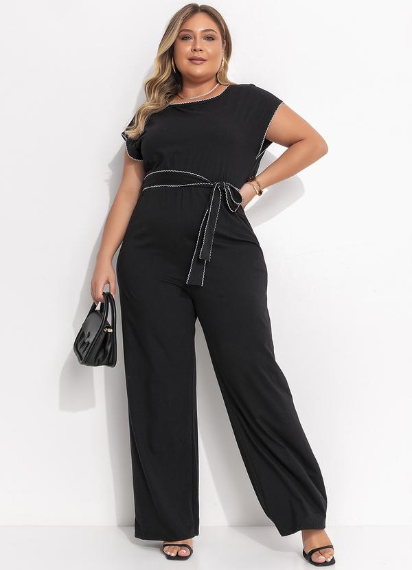 Quintess - Macacão Preto em Malha de Algodão 7