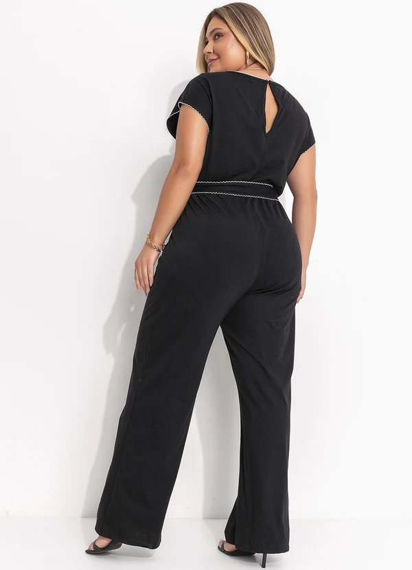 Quintess - Macacão Preto em Malha de Algodão 8