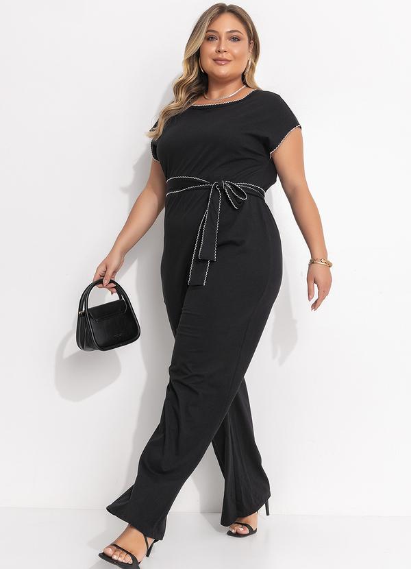 Quintess - Macacão Preto em Malha de Algodão 9