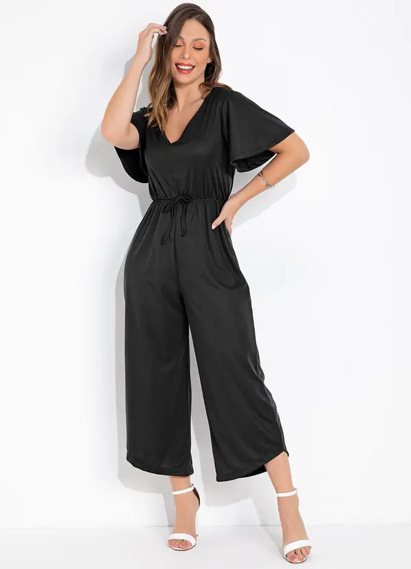 Moda Pop - Macacão Preto em Malha 3