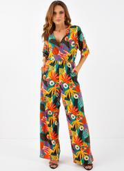 Macaco Tropical Colorido em Malha de Viscose