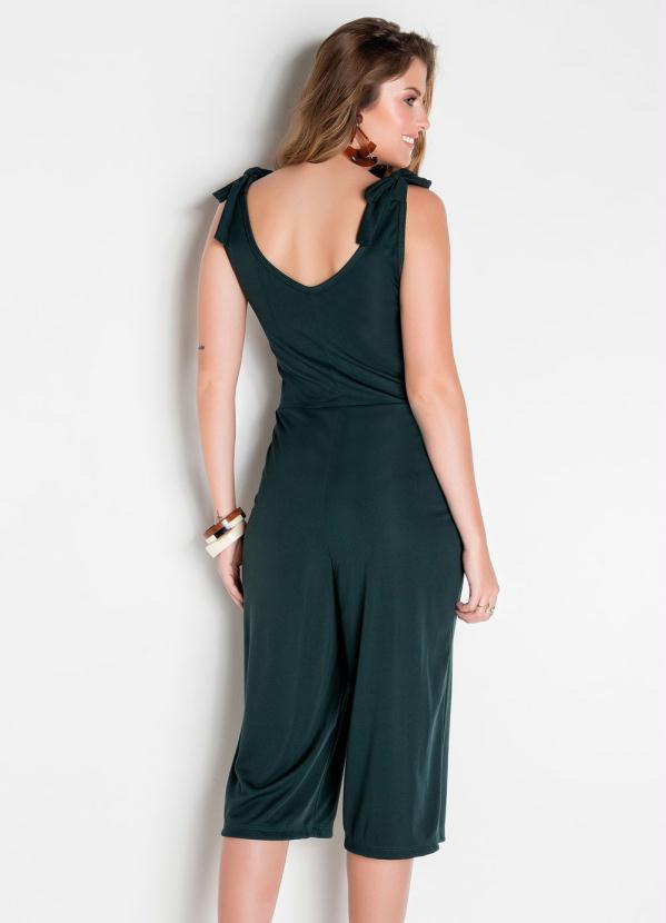 Outlet - Macacão Verde Militar com Amarração nas Alças 2