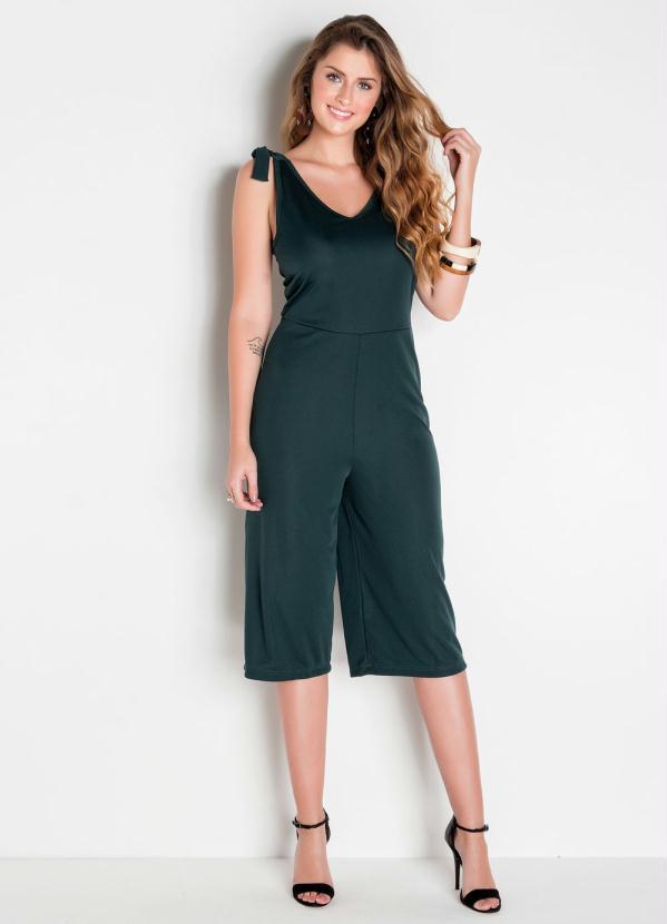 Outlet - Macacão Verde Militar com Amarração nas Alças 3