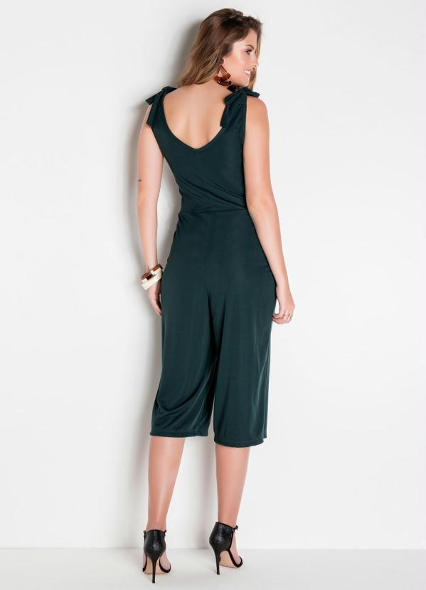 Outlet - Macacão Verde Militar com Amarração nas Alças 4