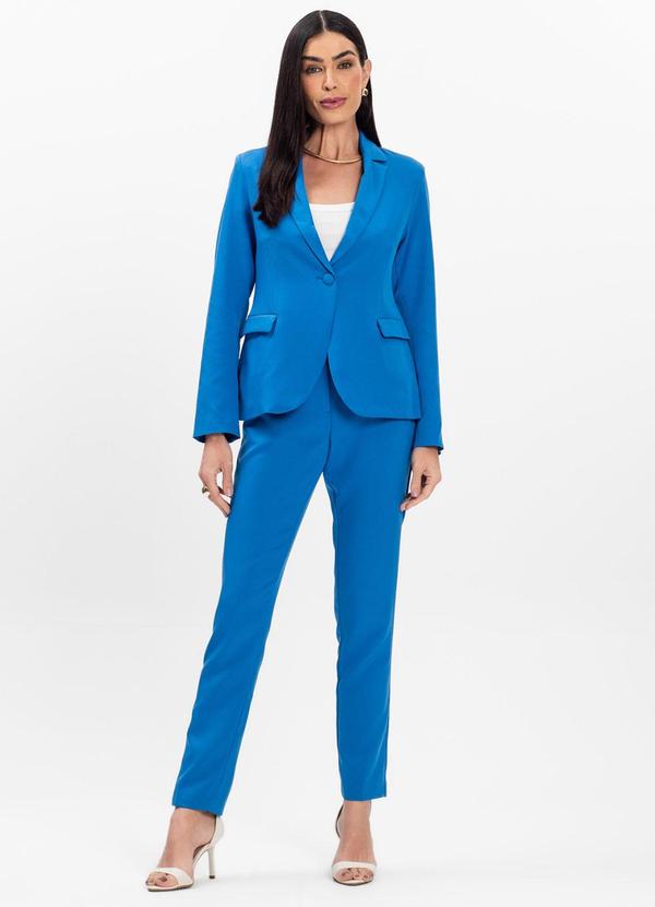 Rovitex - Blazer em Alfaiataria Forrado Aishty Azul 3