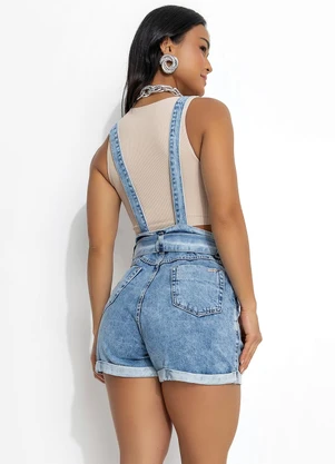 Sawary Jeans - Jardineira com Amarração Jeans Clara Sawary - SAWARY JEANS