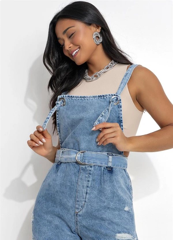 Sawary Jeans - Jardineira com Amarração Jeans Clara Sawary 7