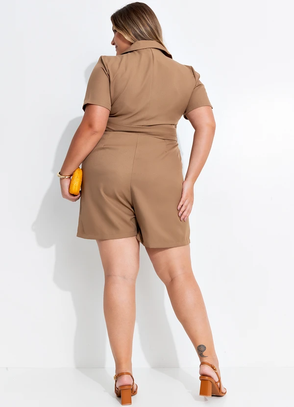 Quintess - Macacão Bege em Alfaiataria 5