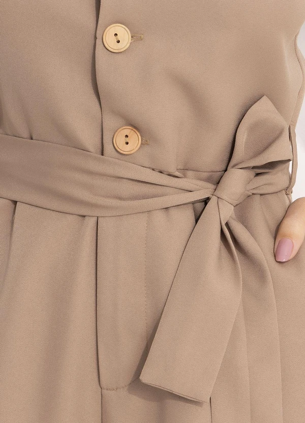 Quintess - Macacão Bege em Alfaiataria 9