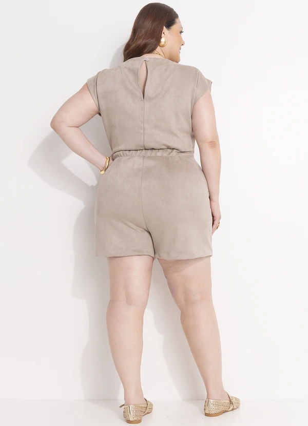 Quintess - Macacão Cinza em Malha Suede 3