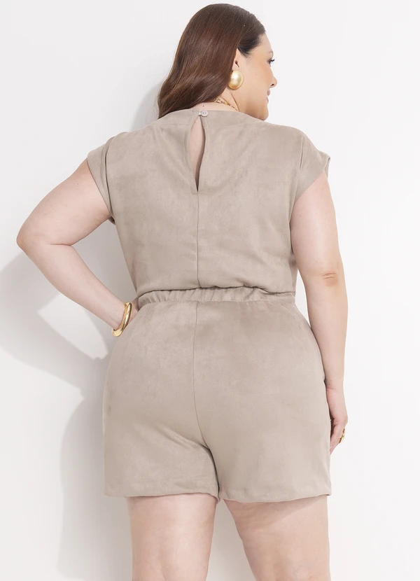 Quintess - Macacão Cinza em Malha Suede 5