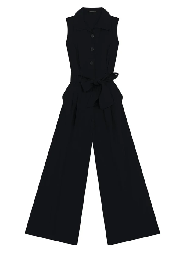 Essendi - Macacão Feminino em Alfaiataria Preto 4