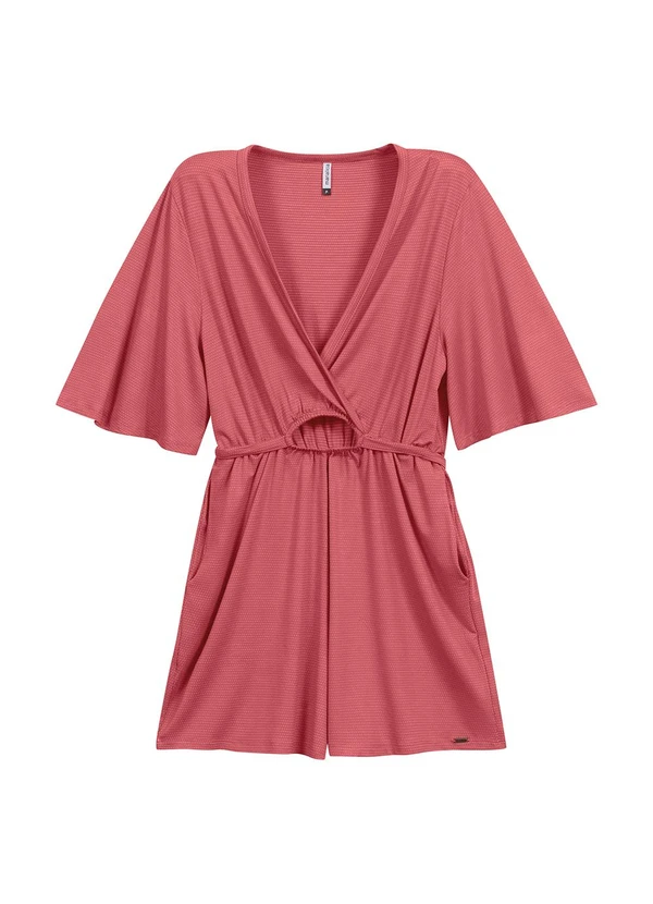 Marialícia - Macacão Feminino Transpassado Rosa 3