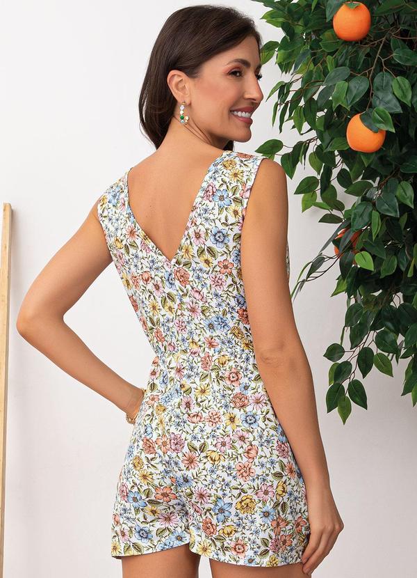 Moda Pop - Macacão Floral Botânico Mini em Malha 2