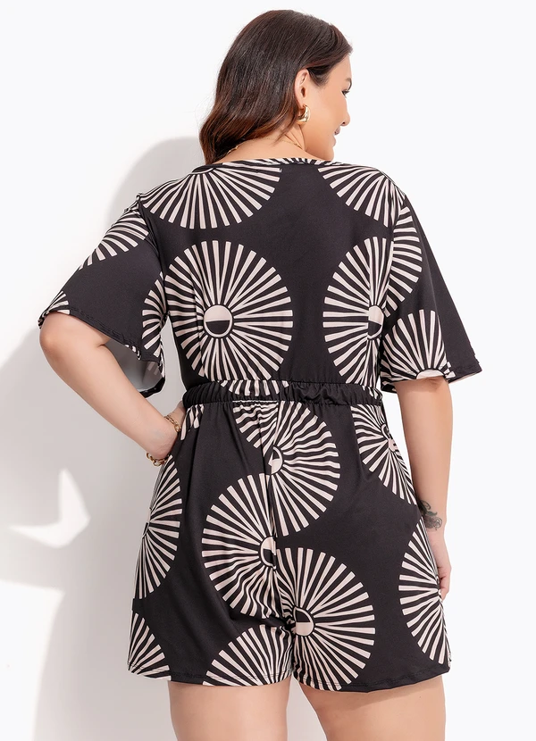 Quintess - Macacão Geométrico Bicolor em Malha Fria 2