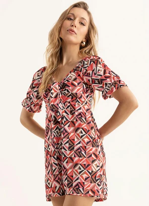 Moda Pop - Macacão Geométrico Colorido em Jersey Acetinado - MODA POP