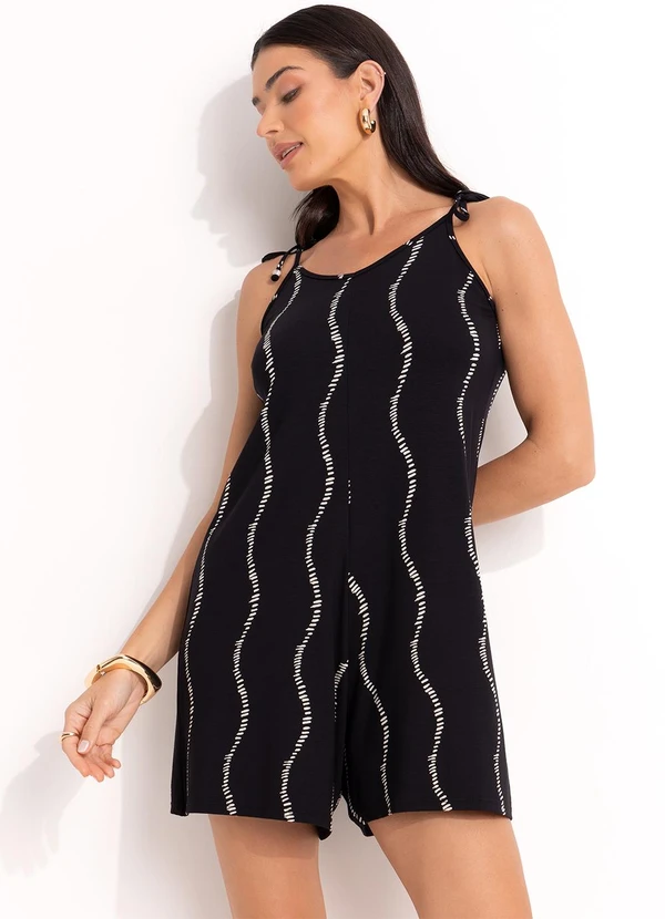 Quintess - Macaquinho Curto Soltinho em Malha de Viscose com Alça de Amarração 2