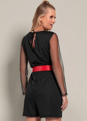 Moda Pop - Macacão Preto em Malha - MODA POP