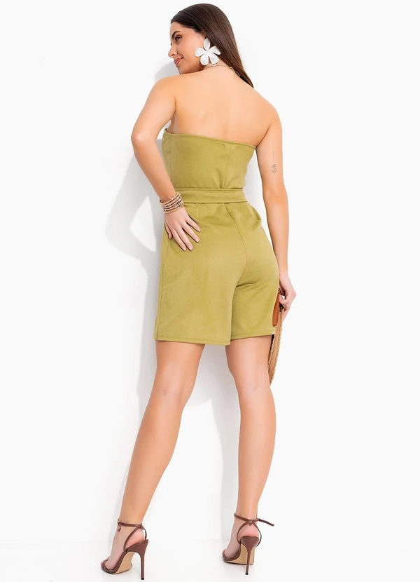 Quintess - Macacão Verde em Malha Suede 5