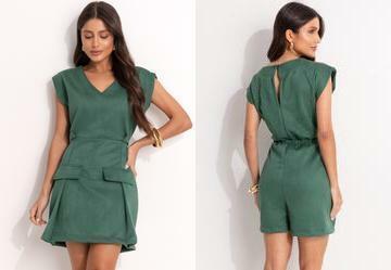 Macaco Verde em Malha Suede