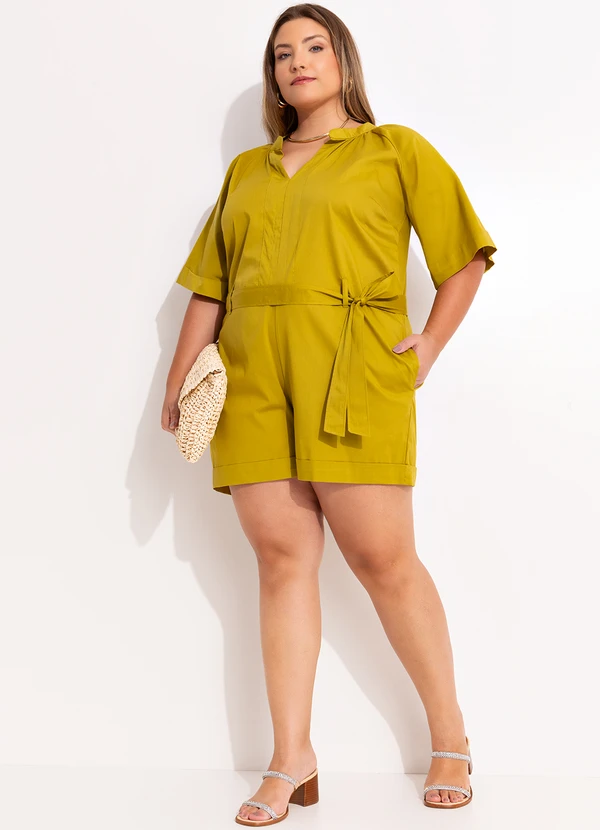 Quintess - Macacão Verde Oliva em Tecido de Viscose 11