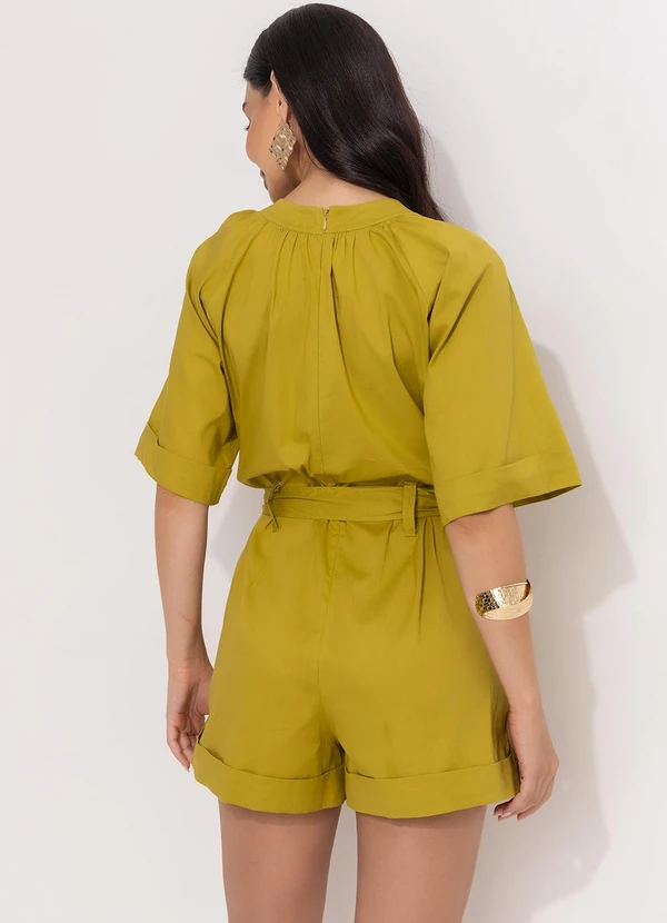 Quintess - Macacão Verde Oliva em Tecido de Viscose 2