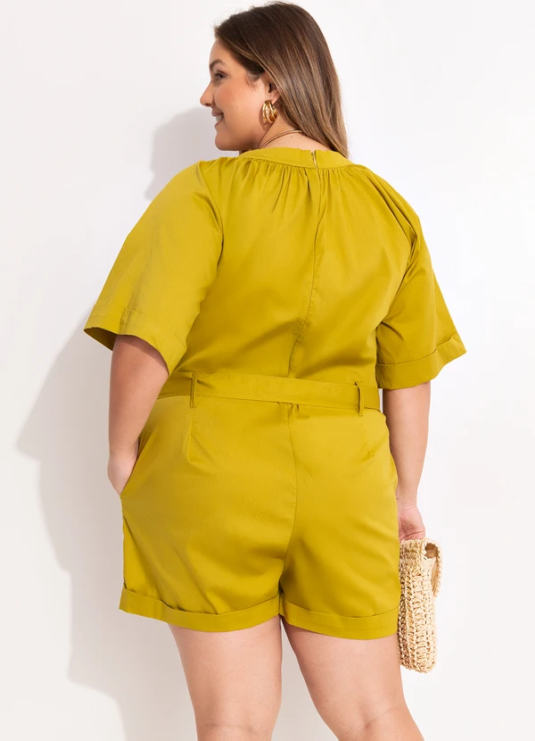 Quintess - Macacão Verde Oliva em Tecido de Viscose 7