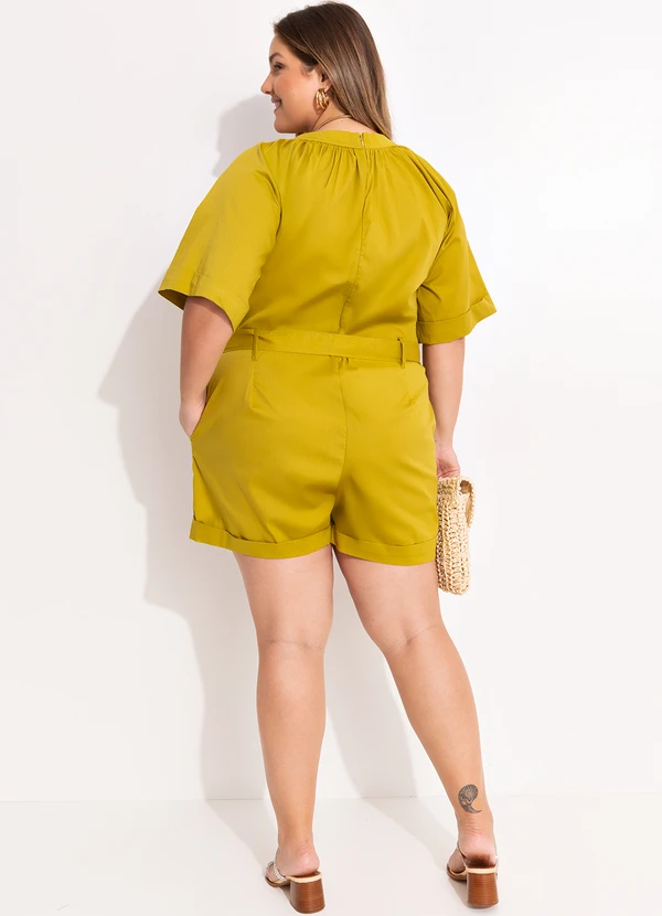 Quintess - Macacão Verde Oliva em Tecido de Viscose 9