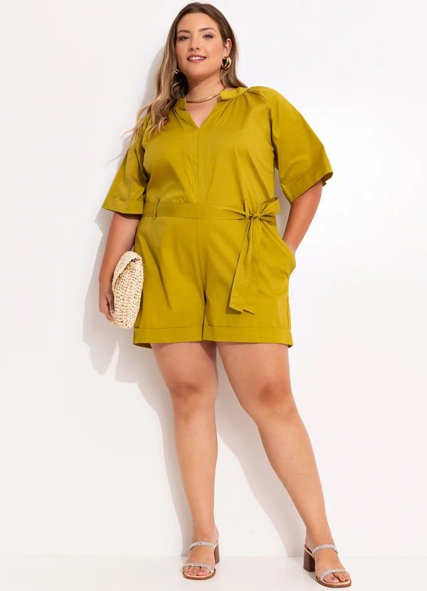 Quintess - Macacão Verde Oliva em Tecido de Viscose 10