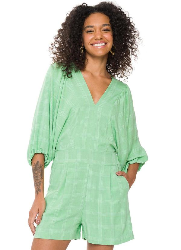 Doce Trama - Macacão Xadrez Verde