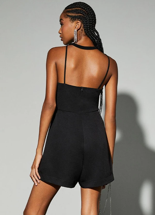 Authoria - Macaquinho Alfaiataria com Ondas Strass Preto 2