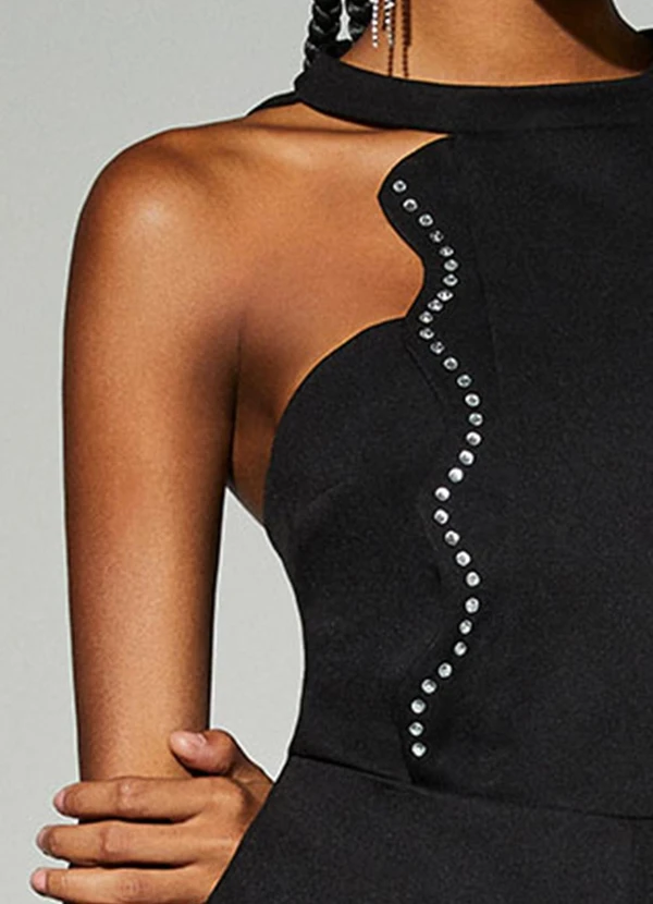 Authoria - Macaquinho Alfaiataria com Ondas Strass Preto 5