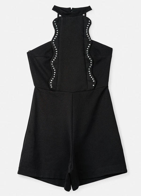 Authoria - Macaquinho Alfaiataria com Ondas Strass Preto 6