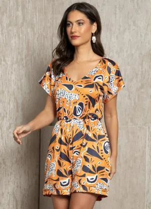 Quintess - Macaquinho Amplo Onça Mostarda - QUINTESS