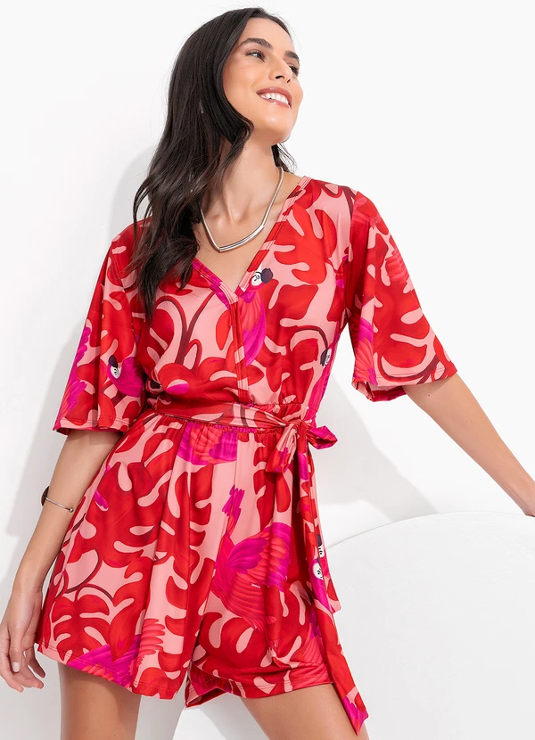 Quintess - Macaquinho Arara Color em Malha Fria