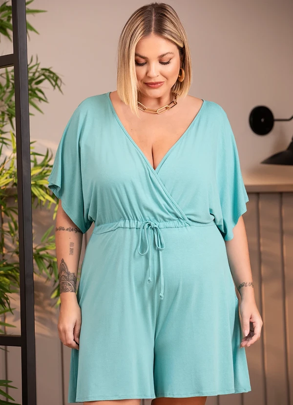 Quintess - Macaquinho Azul Claro em Malha de Viscose 6