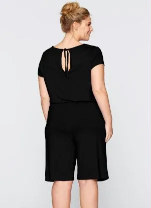 bonprix - Macaquinho Bermuda Preto - BONPRIX