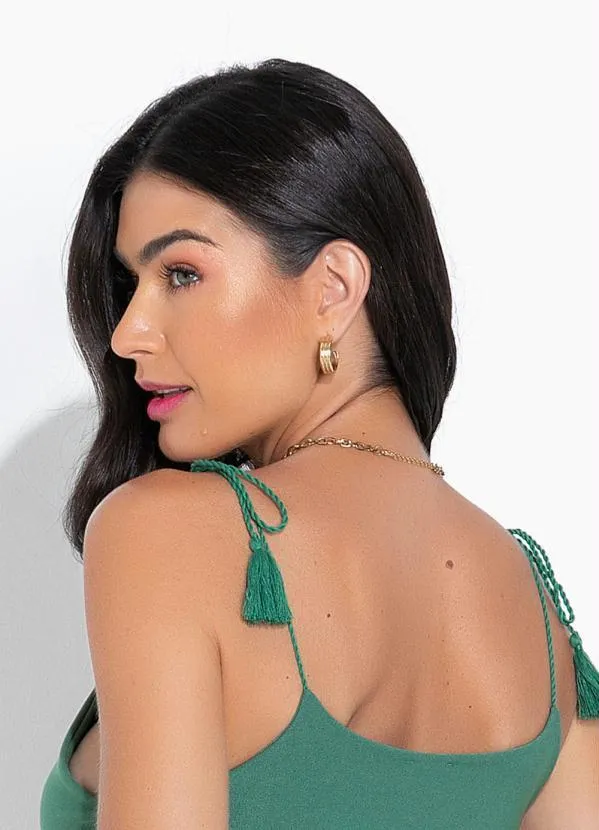 bonprix - Macaquinho com Alças para Amarrar Verde 3