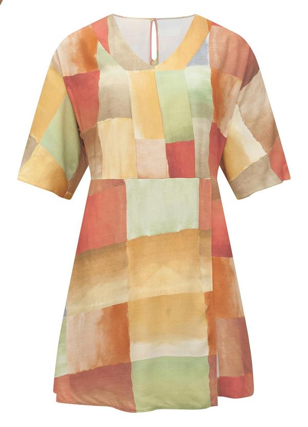 Lunender - Macaquinho com Decote em V Viscose Vermelho 4